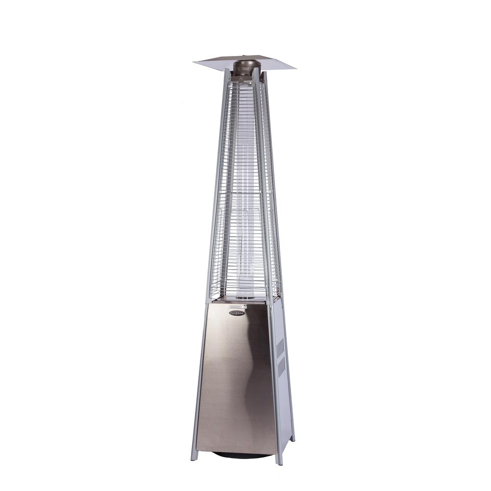 Royal Garden Patio Heater Outdoor Patio Heater Stainless Steel Construction Pyramid Design with Glass made in Japan 48000 BTU Propane Based Commercial & Residential 