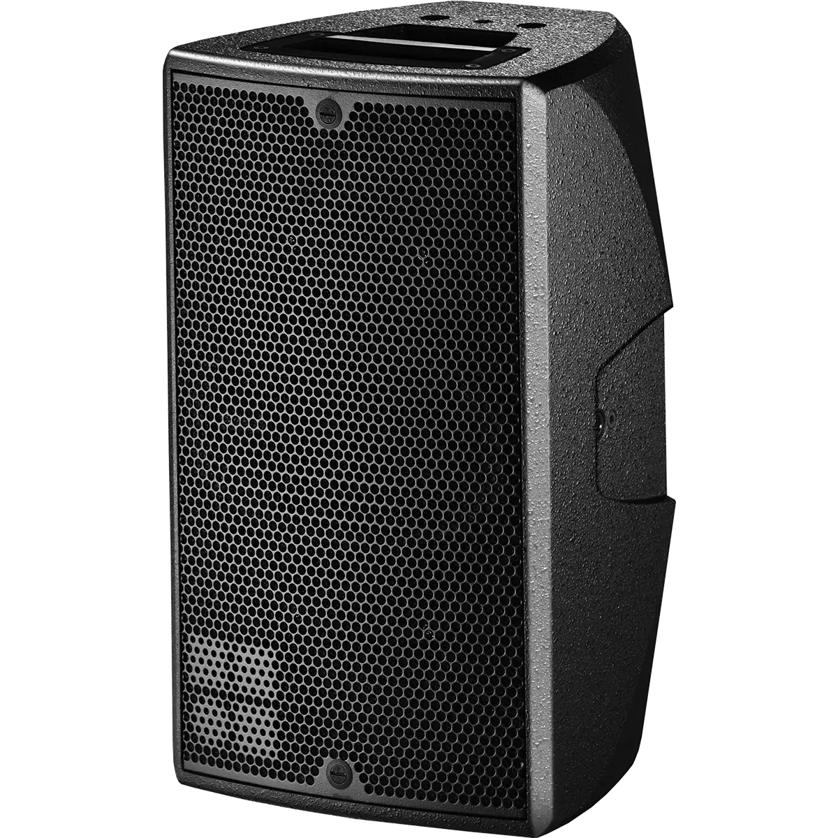 d&b audiotechnik E8 loudspeaker with HALO-compatible design, featuring a durable black enclosure, precision-engineered front grille, and integrated rigging points for flexible installation in professional audio setups