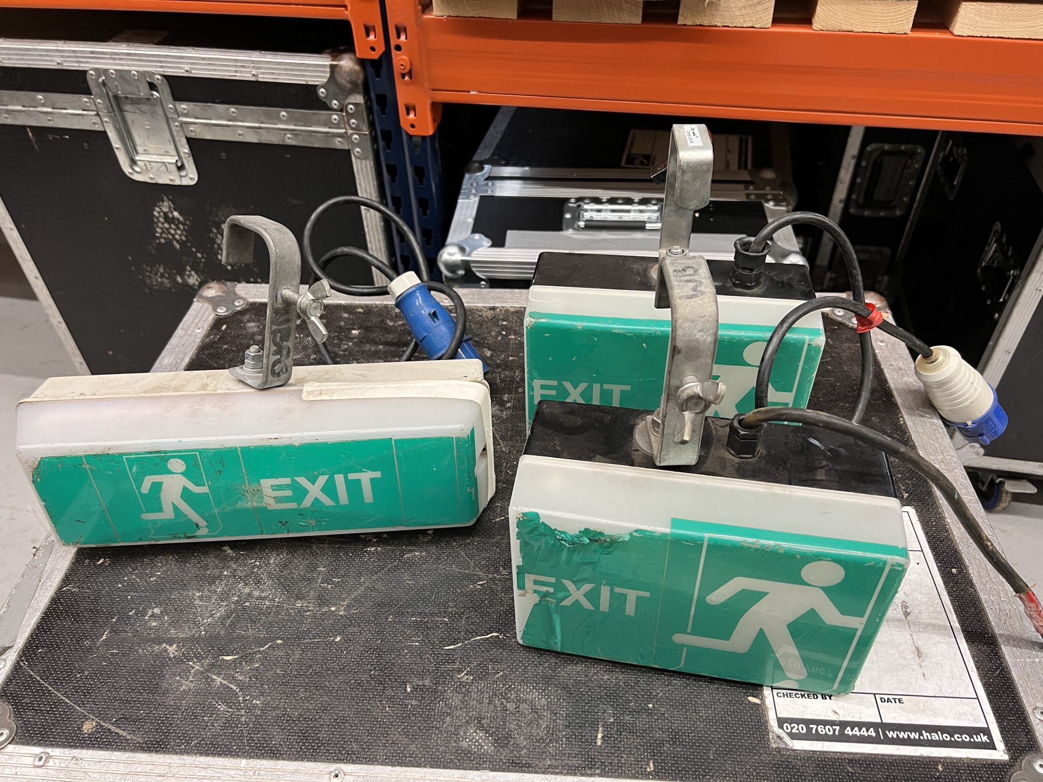 3x Small Emergeny Exit Signs