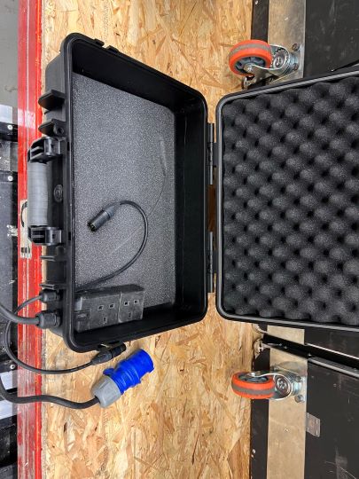 1x Custom IP rated Brief case with power + dmx